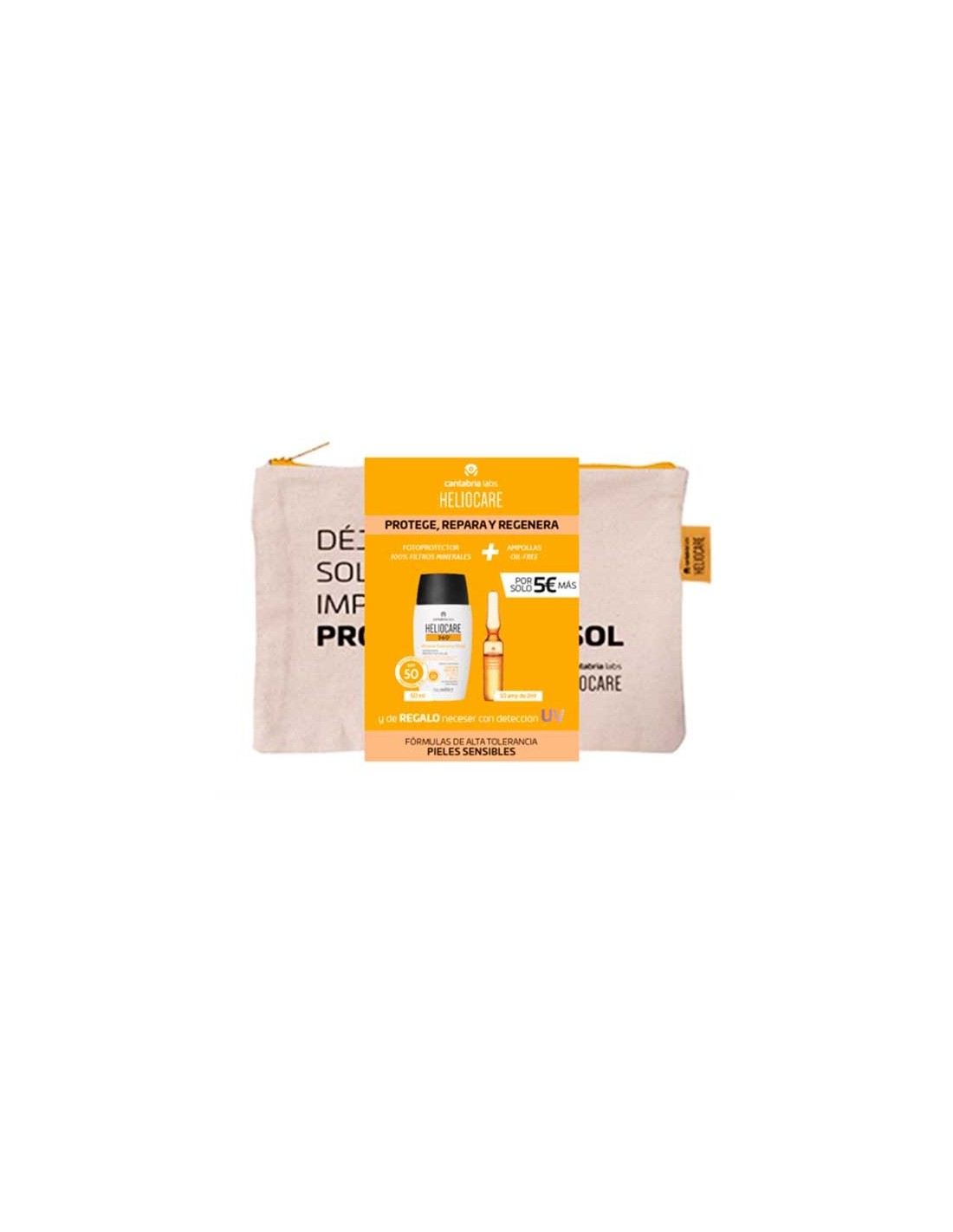 Heliocare Pack 360 Mineral Tolerance Fluido Spf50 50ml + Radiance C Oil-free 10 Amp. + Neceser