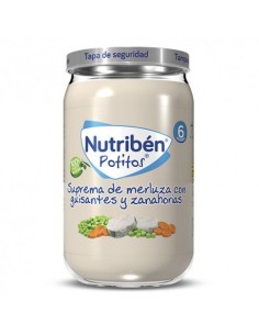 Nutribén Potito Comida Suprema de Merluza Con Guisantes y Zanahoria 235g
