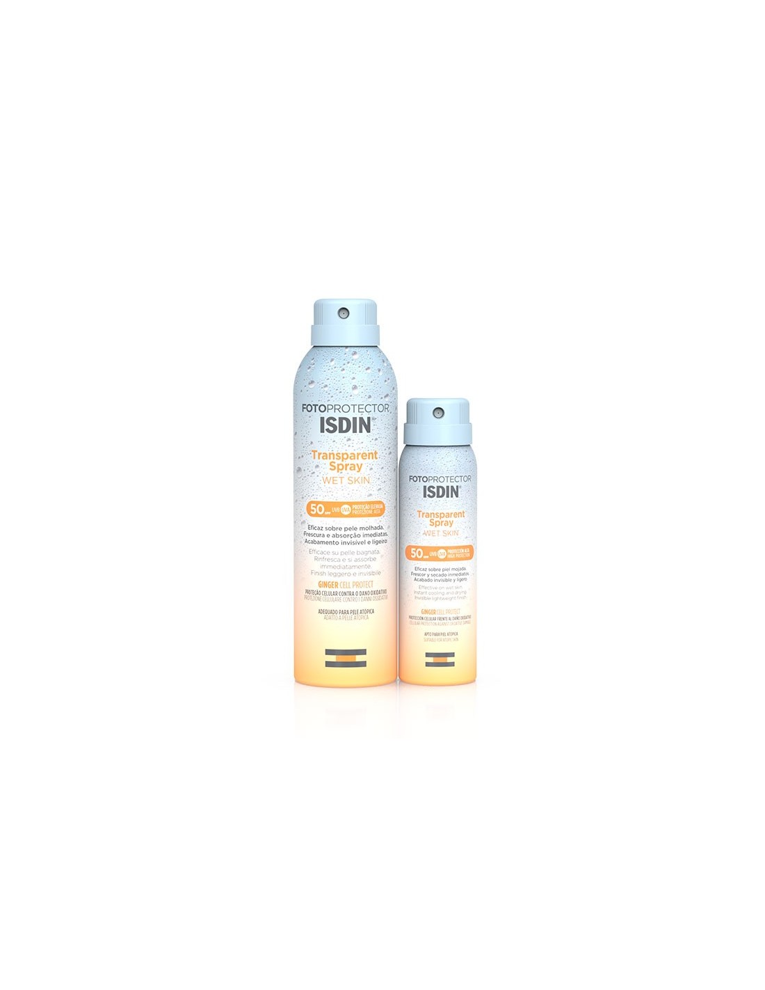 Isdin Pack Transparent Spray Wet Skin Spf50 250ml + Transparent Spray Wet Skin Spf50 100ml