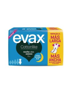  Evax Compresas Cottonlike Noche Alas 18 Unidades