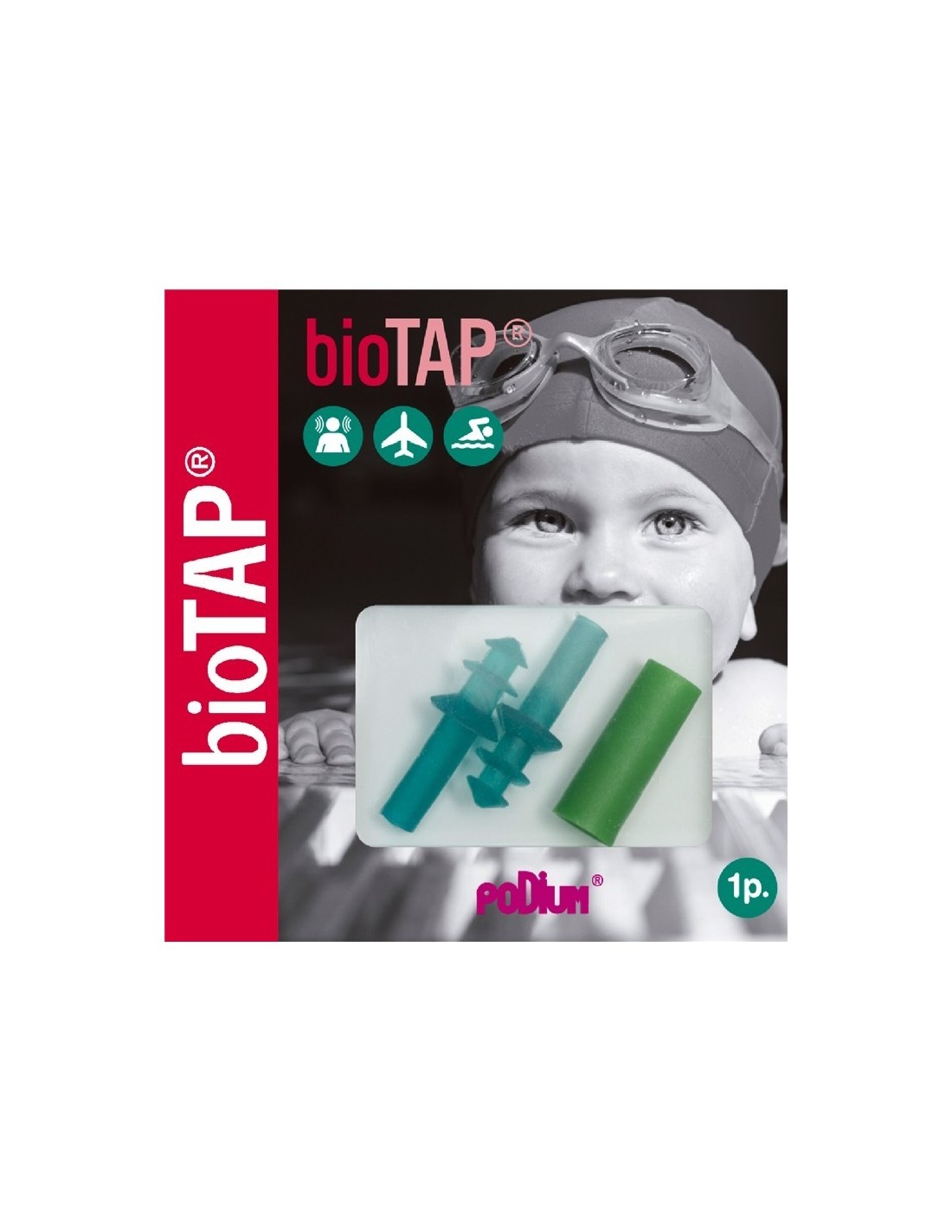 Tapones oídos de SILICONE BioTap para niños 6 ud