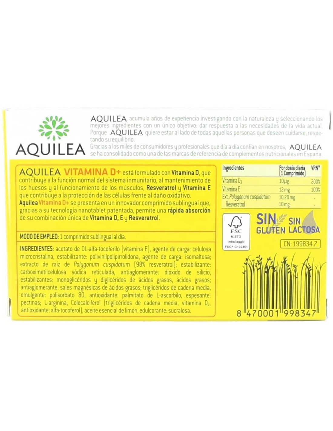 Aquilea Vitamina D 30 Comprimidos Sublinguales