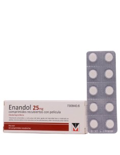 Enandol 25mg 10 Comprimidos Recubiertos Dexketoprofeno