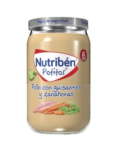 Nutribén Potito Comida Pollo Con Guisantes y Zanahoria 235g