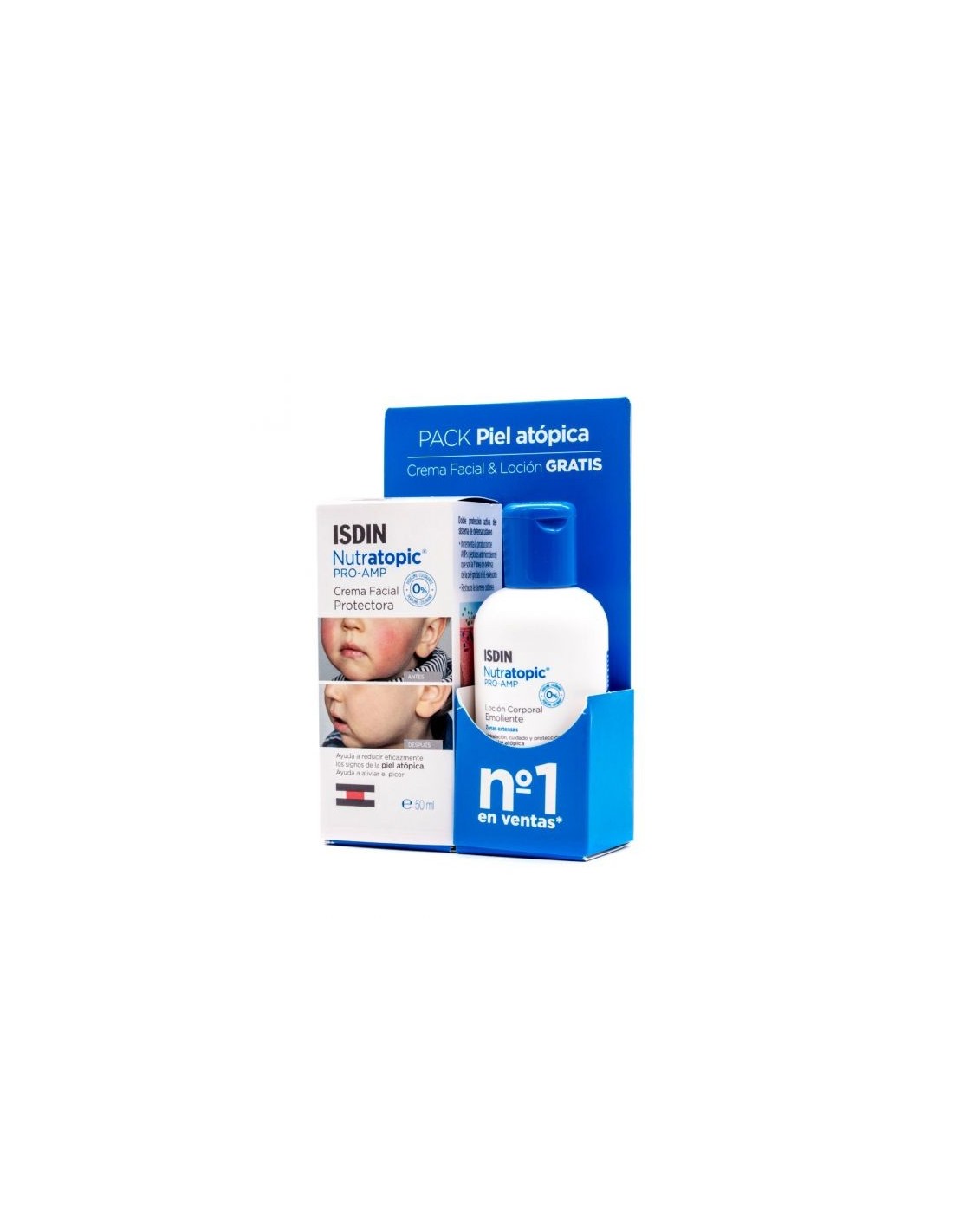 Nutratopic ProAMP Crema Facial Protectora Piel Atópica Isdin + Loción de Regalo