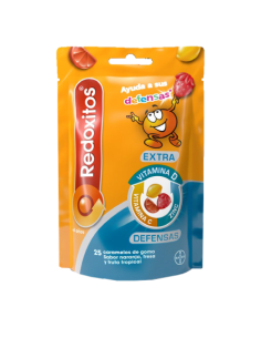 Bayer Redoxitos Extra defensas, 25 Caramelos de Goma sabor Fresa, Naranja y Fruta Tropical