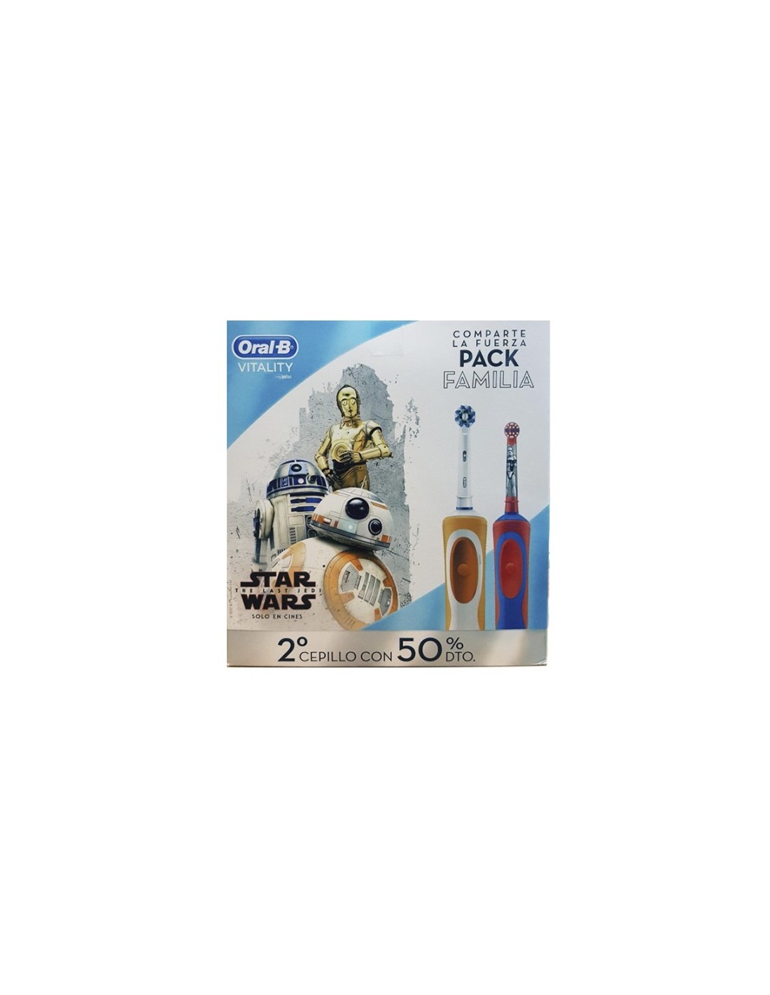 Oral B Pack Familia Cepillo Eléctrico Vitality Crossaction + Stages Power Star Wars