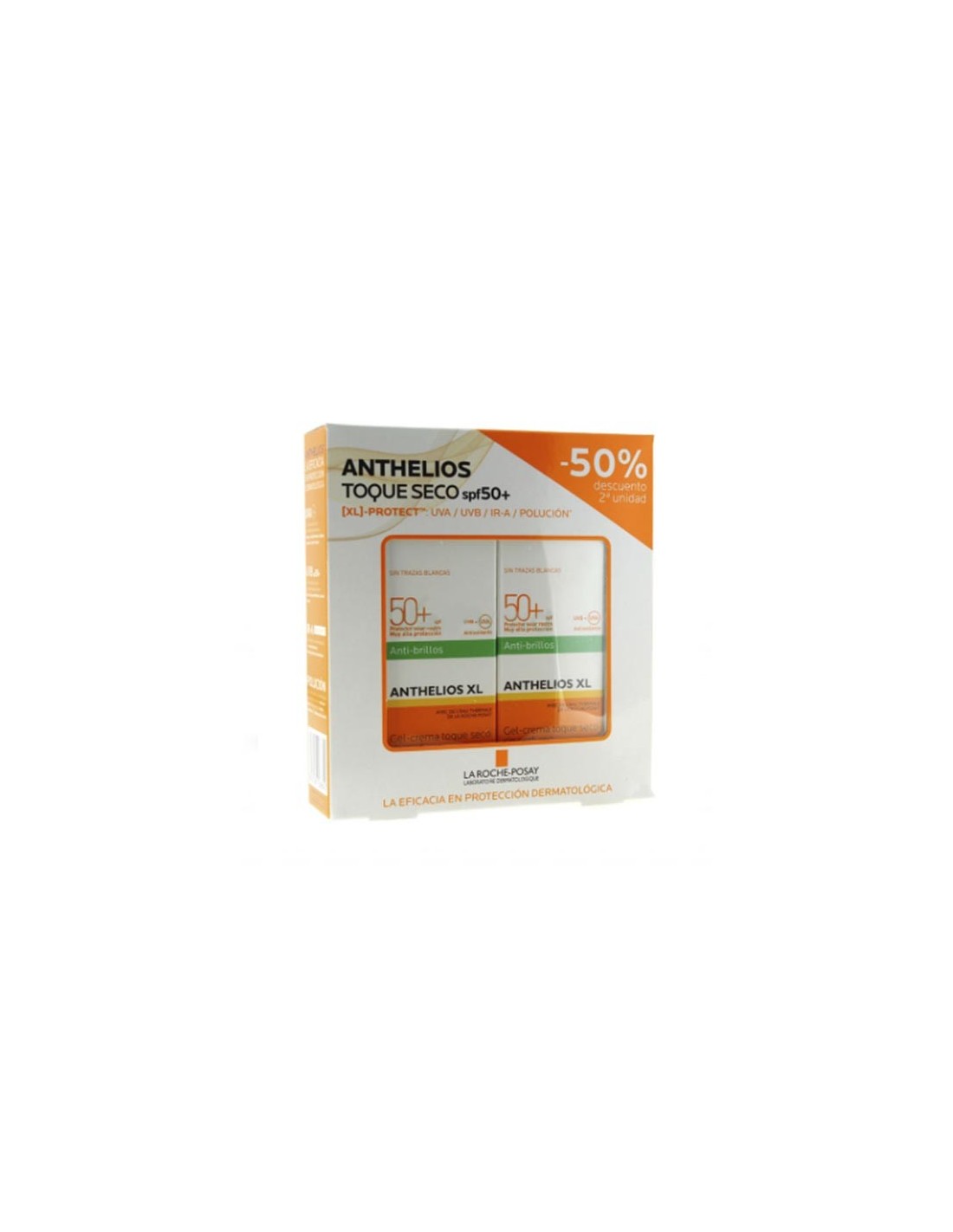 Anthelios Duplo Gel Crema Toque Seco Antibrillos  Spf50+ 2x50ml